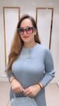 Sky Blue Elegance Ribbed Knit Midi Dress For Women – Richa’s Fashion