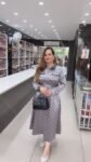 Elegant Grey Polka Dot Midi Shirt Dress with Waist Belt – Richa’s Fashion