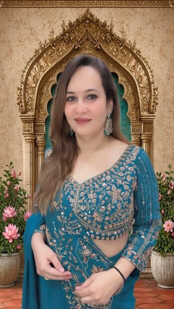 Luxury Designer Embroidered Ready-to-Wear Saree with Heavy Sequins Blouse for Women - Richa's Fashion