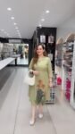 Sage Green Tropical Print Waist-Tie A-Line Midi Shirt Dress For Women – Richa’s Fashion