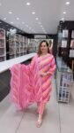Pink Leheriya Kurta Pant Set with Elegant Printed Dupatta For Women – Richa’s Fashion
