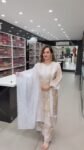 Luxury Beige Embroidered Straight Kurta Pant Set with Designer Dupatta for Women – Richa’s Fashion