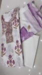 Elegance White & Levander Color Unstitch Cotton Fabric For Women – Richa’s Fashion