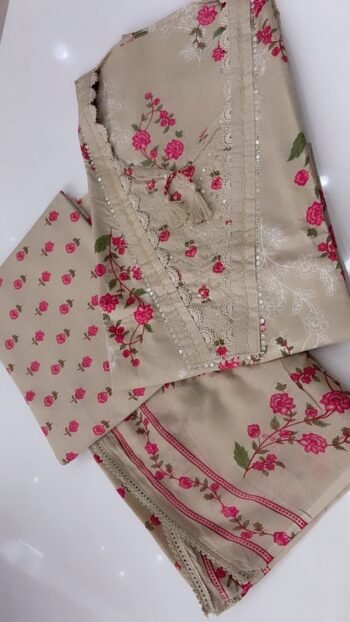 Elegance Unstitch Pure Cotton Fabric For Women - Richa's Fashion