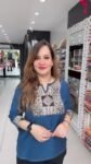 Designer Blue Printed Casual Top for Women – Richa’s Fashion