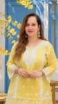 Elegant Sunshine Yellow Chikankari Embroidered Straight Kurta with Palazzo and Lace Border Dupatta for Women - Richa's Fashion