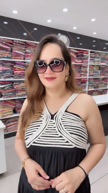 Elegant Black & White Sleeveless Tiered Maxi Dress for Women - Richa's Fashion