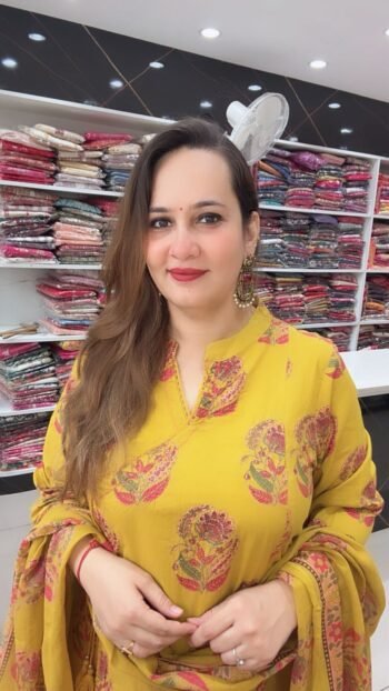 Elegant Floral Printed Straight Kurta Palazzo Pant Set with Matching Printed Dupatta for Women - Richa's Fashion