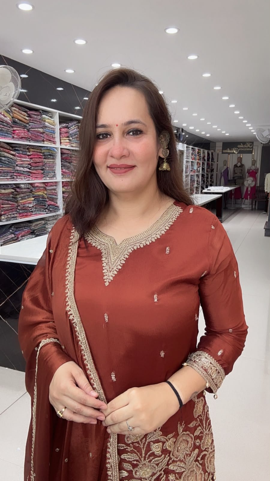 Elegant Rust Brown Embroidered Flared Sharara Suit with Matching Dupatta For Women - Richa's Fashion Elegant Rust Brown Embroidered Flared Sharara Suit with Matching Dupatta For Women - Richa's Fashion